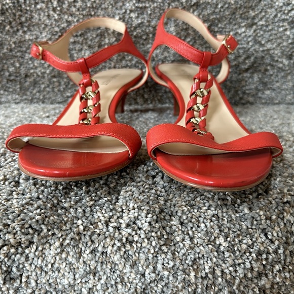 Nine West Leather Sandals in Dark Coral - Picture 2 of 10